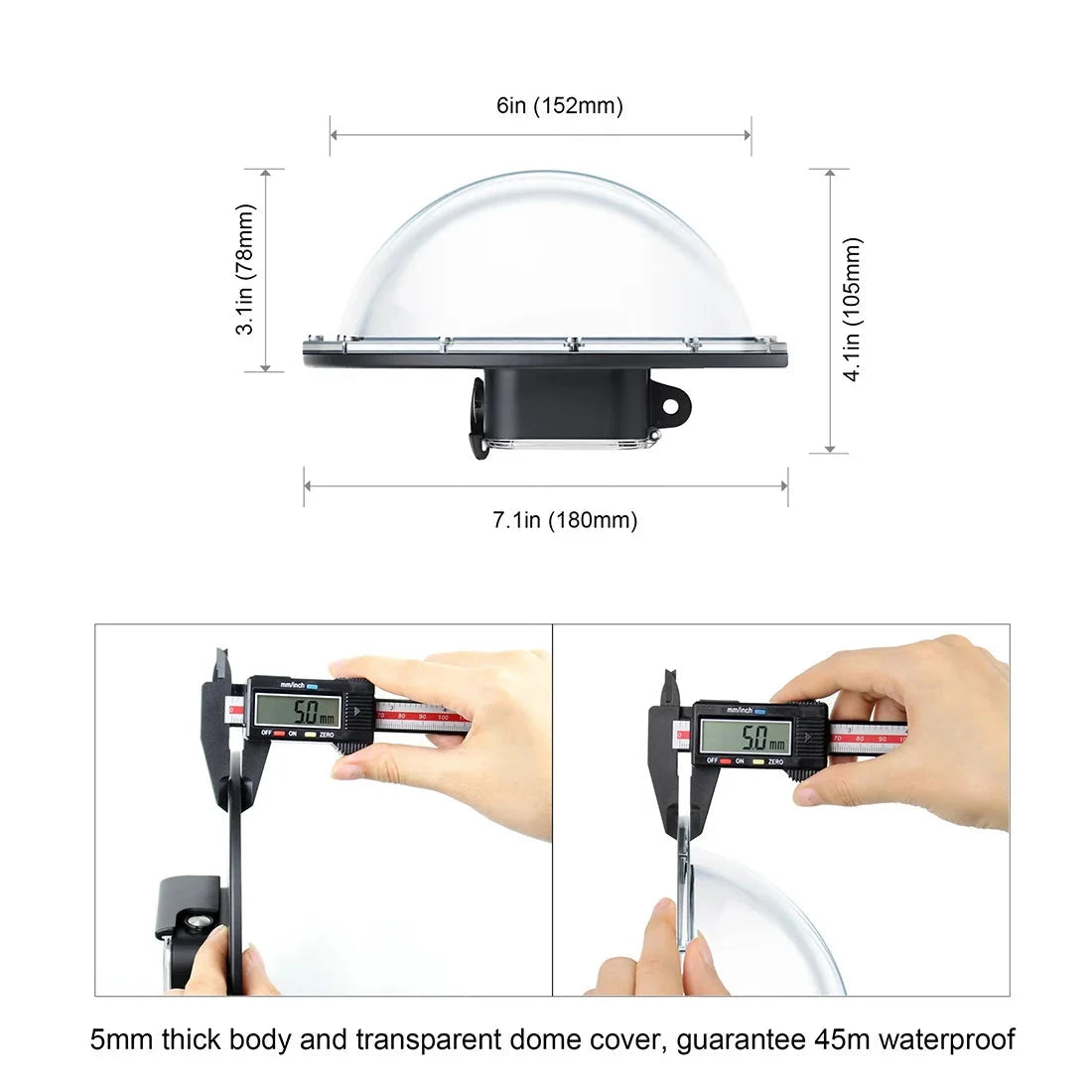 QIUNIU 45m Waterproof Dome Port