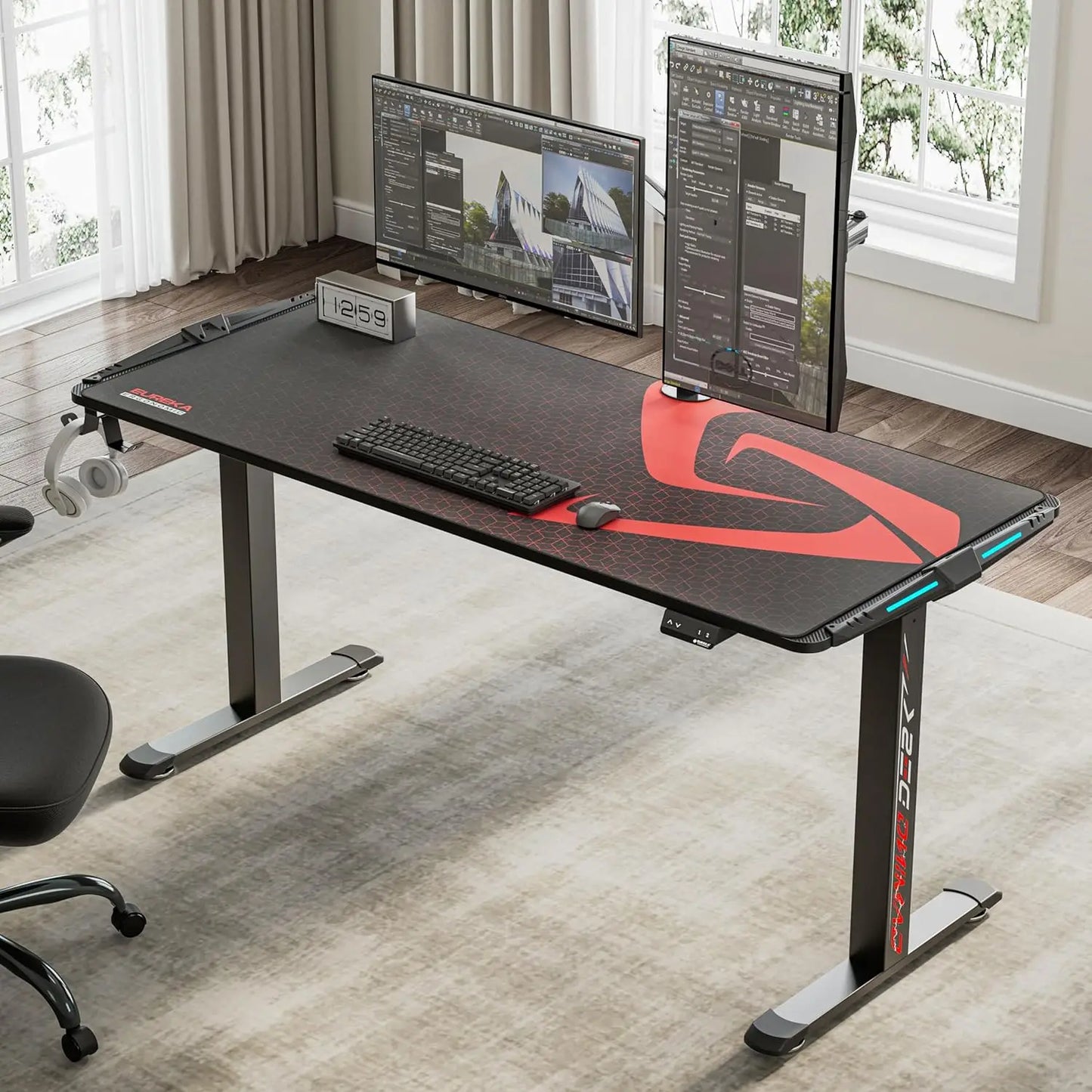 65 inch Electric Height Adjustable Gaming Desk