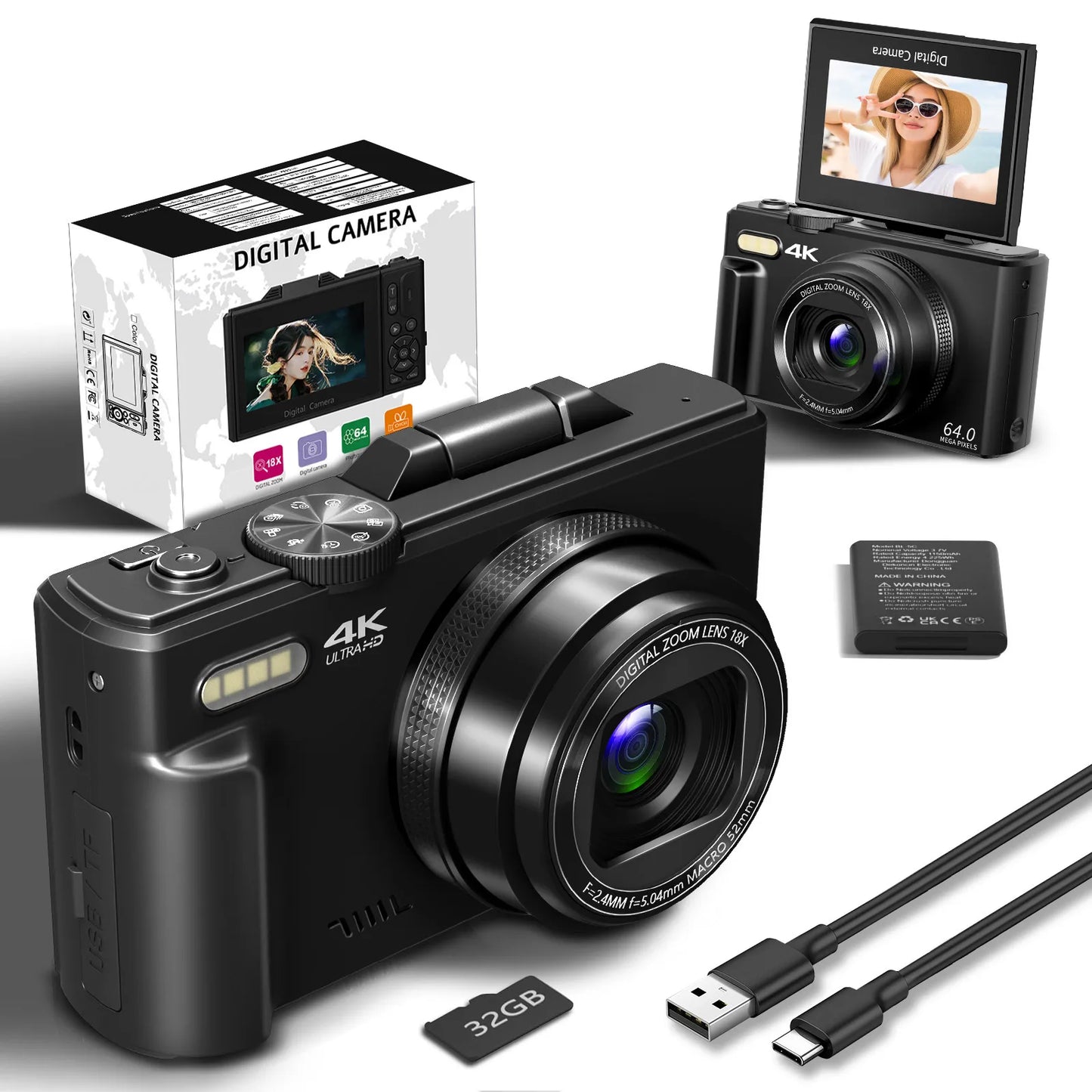 4K compact digital photography camera