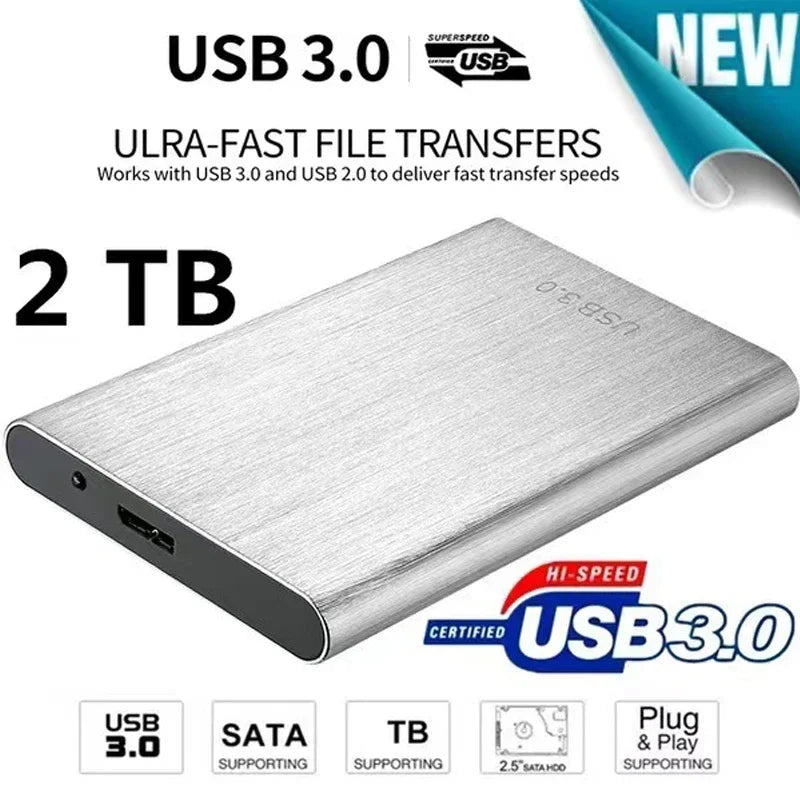 High-Speed SSD/HDD 2TB/4TB/8TB/16TB/30TB External Hard Drive