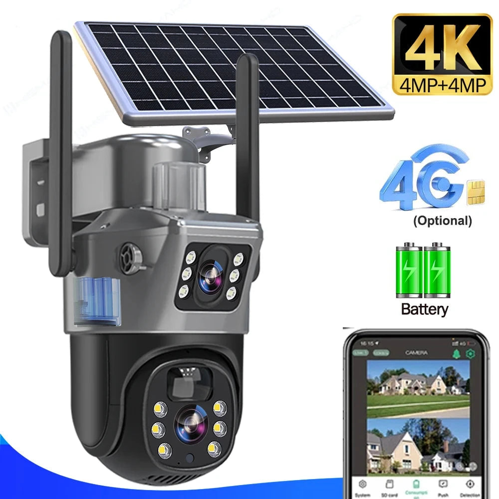 New 4K 8MP 4G Sim Card Solar Camera