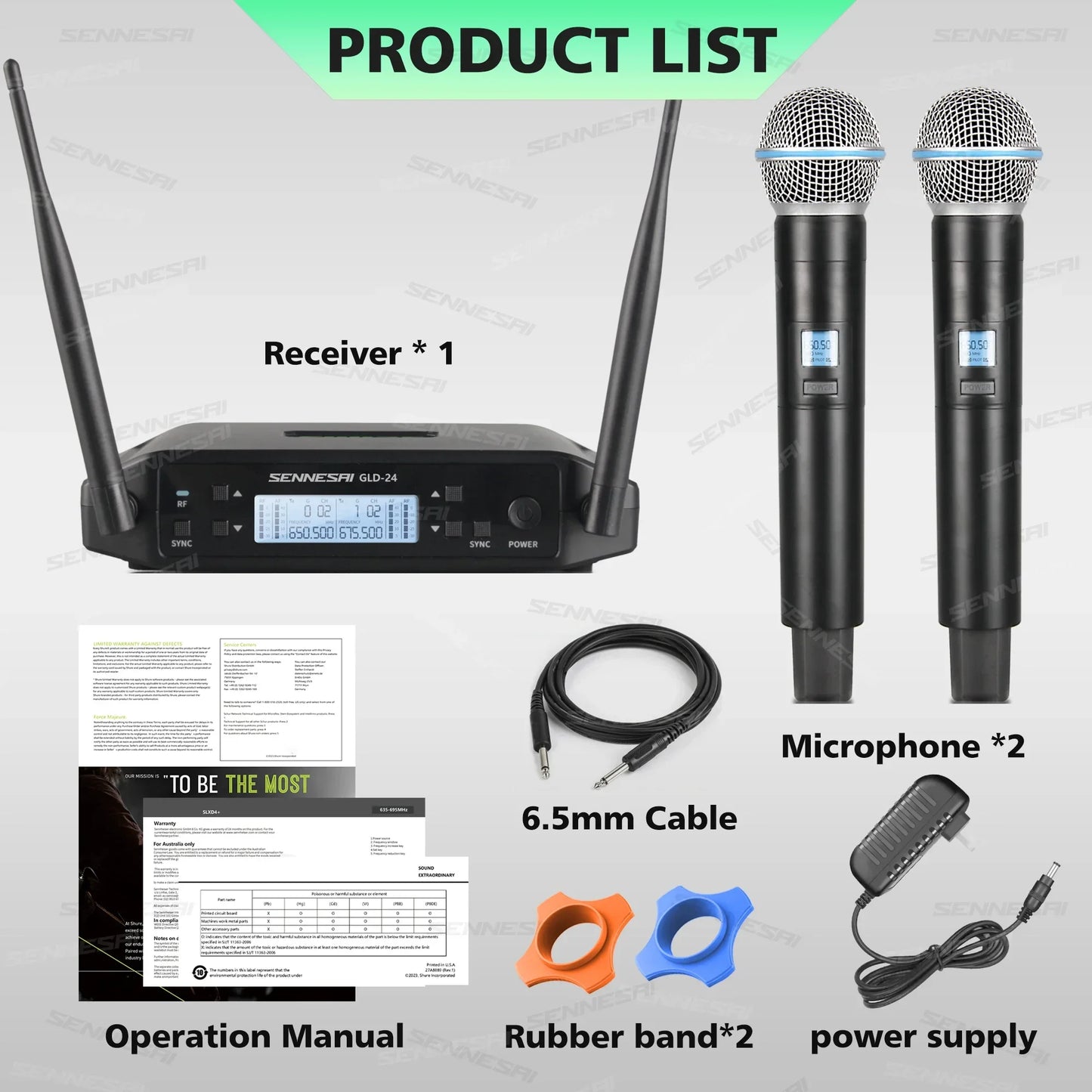 NEW GLXD-24 Beta58 Professional Dual Wireless Microphone