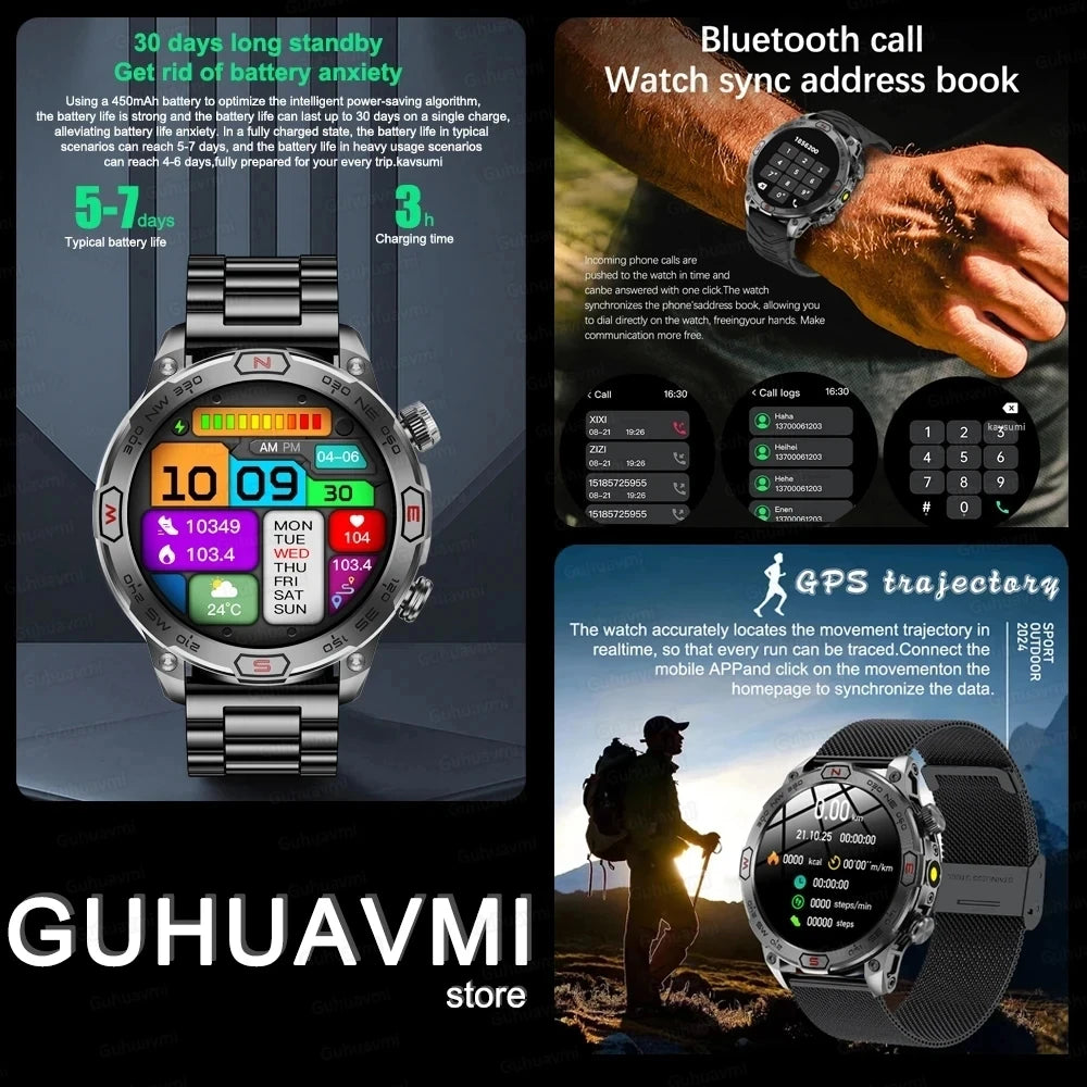 2024 New Outdoor Military GPS Smart Watch