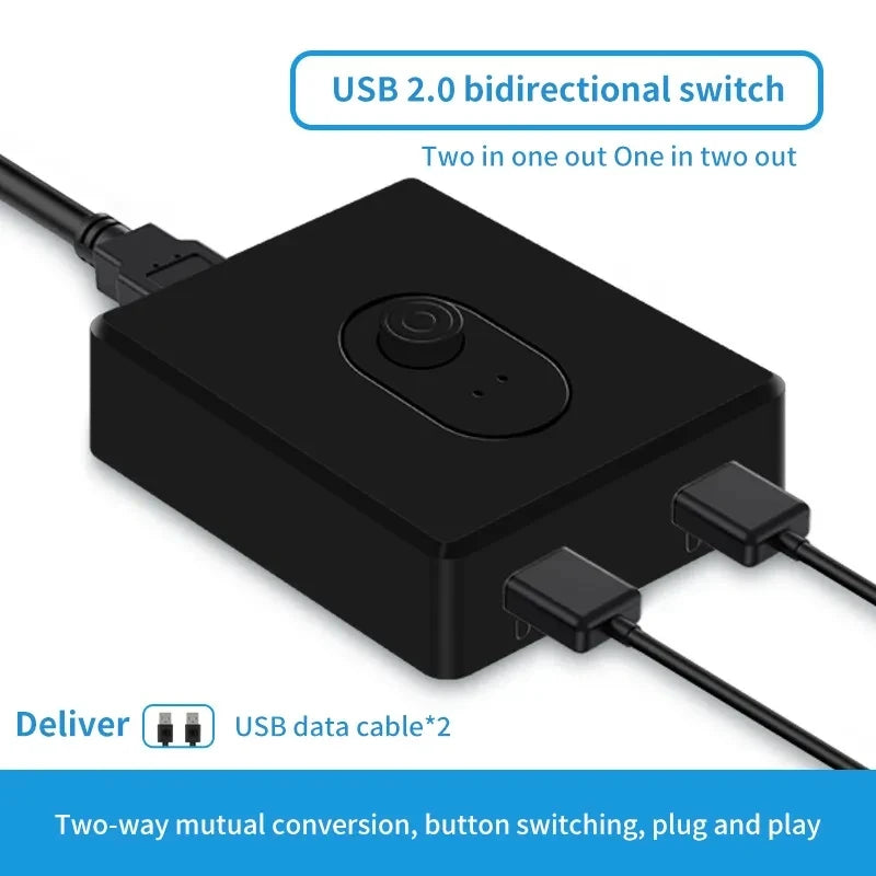 KVM Switch USB 3.0 Hub Bidirectional 1x2 2x1 USB2.0 Splitter Adapter