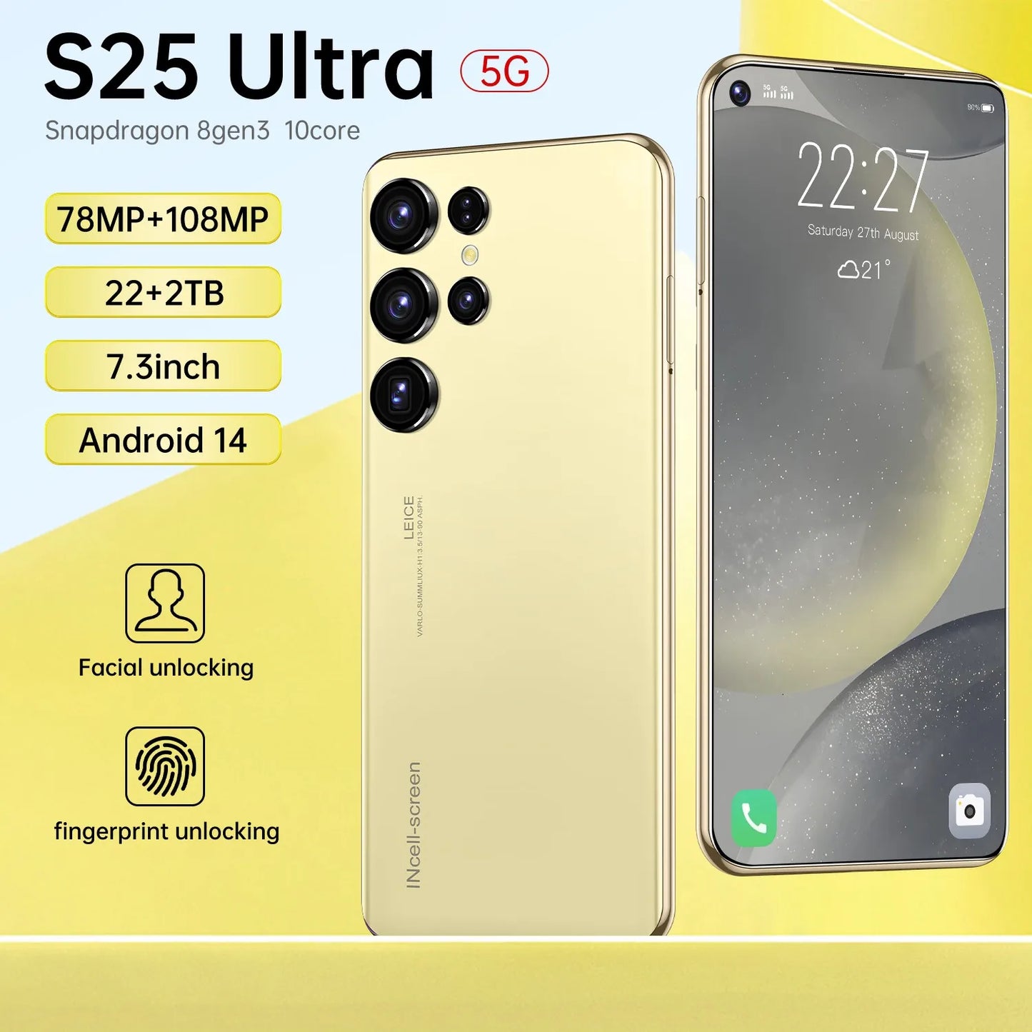 S25 Ultra New 7800mAh unlocking phone