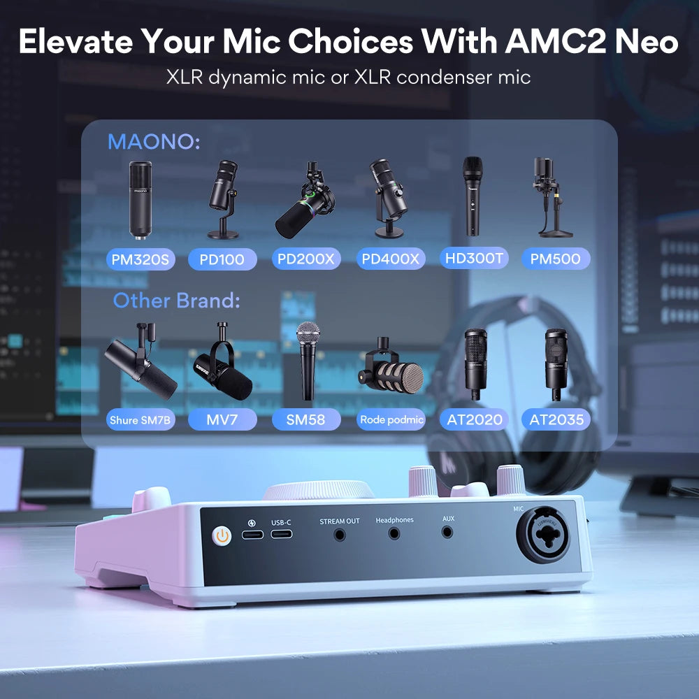 AMC2 Neo Professional Sound Card Audio Interface Mixer