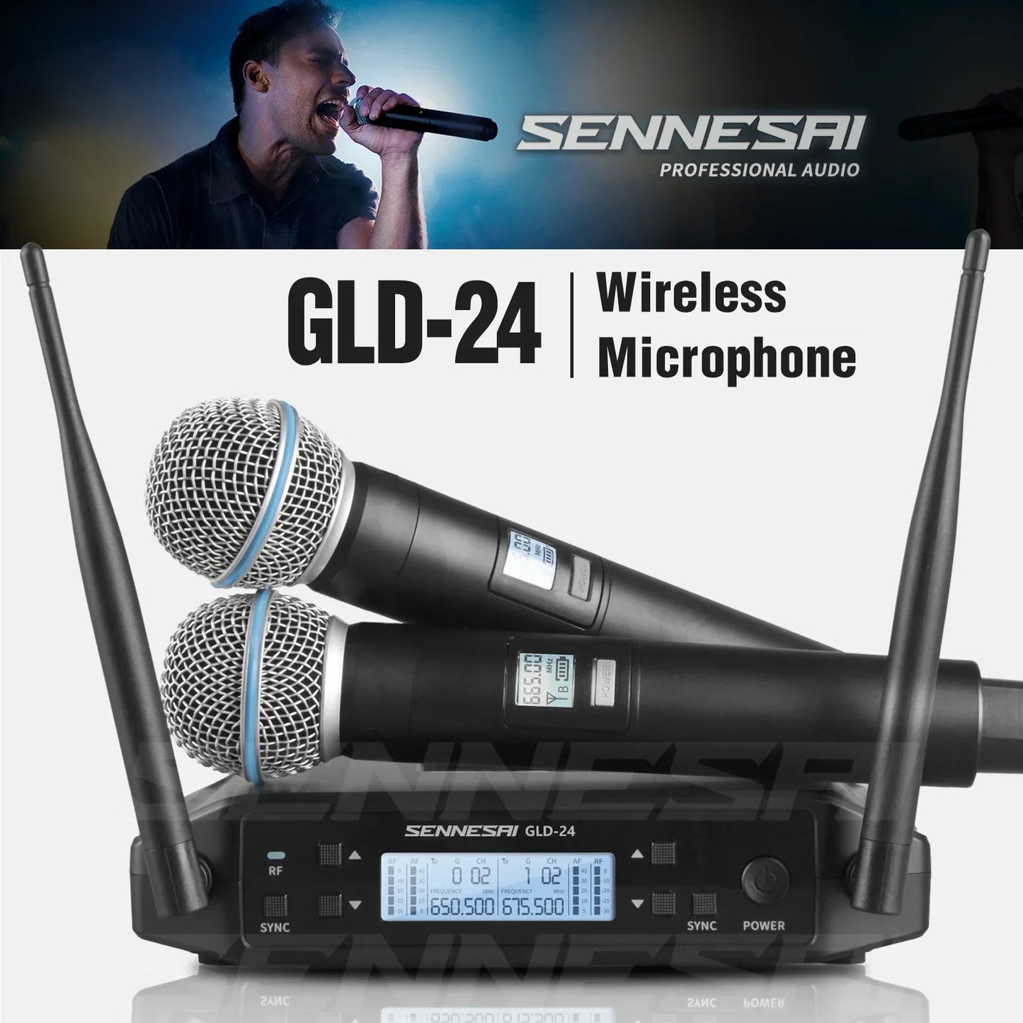 NEW GLXD-24 Beta58 Professional Dual Wireless Microphone