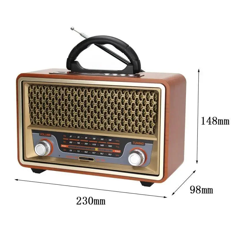 High Quality Wooden Retro Portable Radio