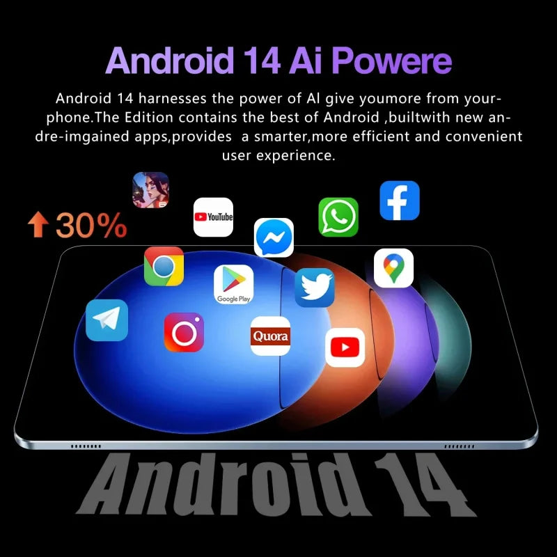 Android 14 11inch HD 4K Original Global Version Tablet