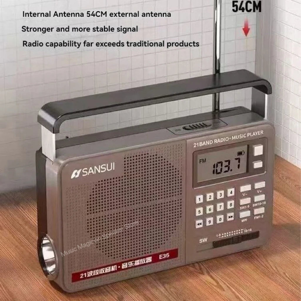 FM/AM/SW Full Band Radio Bluetooth Digital Retro Radio