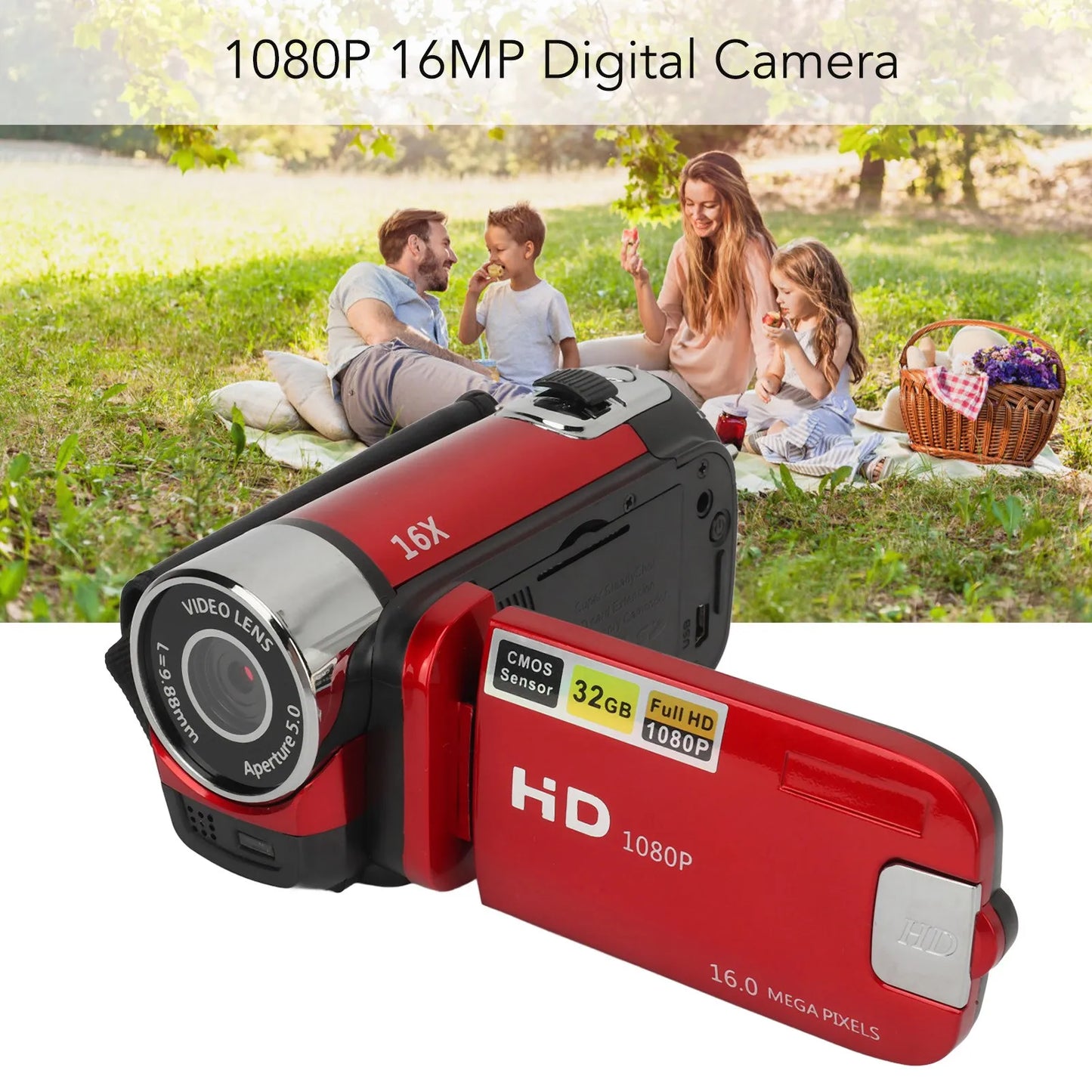 2.4 Inch Rotatable Screen Camcorder 16X Zoom HD Video Recorder