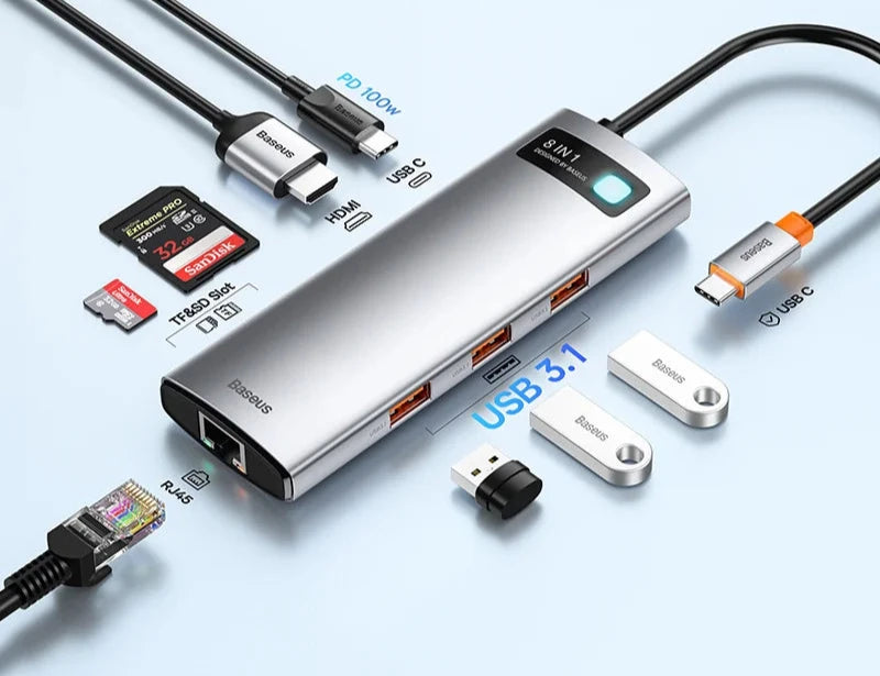 Baseus USB Hub Type C to HDMI-compatible USB 3.1 Hub Adapter