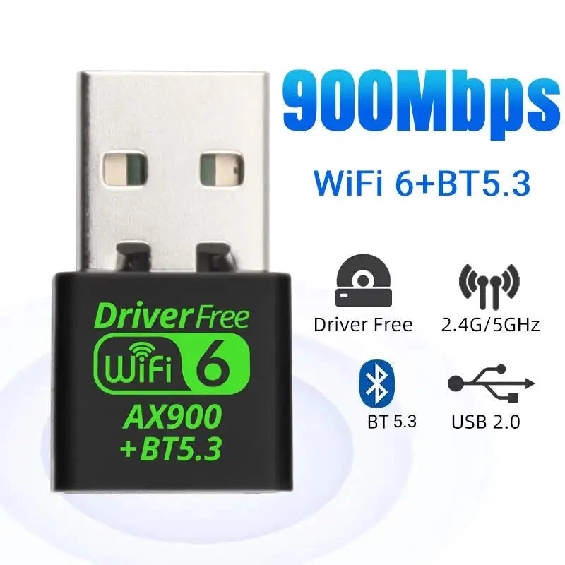 900Mbps USB WiFi Bluetooth 5.3 Adapter