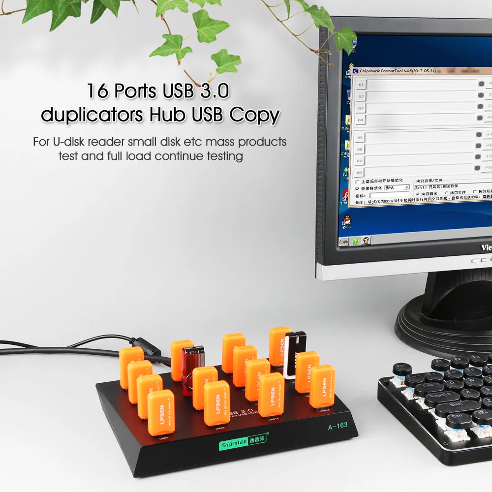 Sipolar A-163 16 Ports Industrial USB 3.0 Duplicator Hub