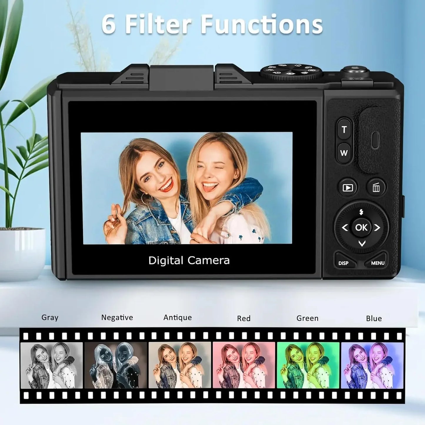 New  3'' Flip Screen 64MP WIFI Selfie Webcam Cameras