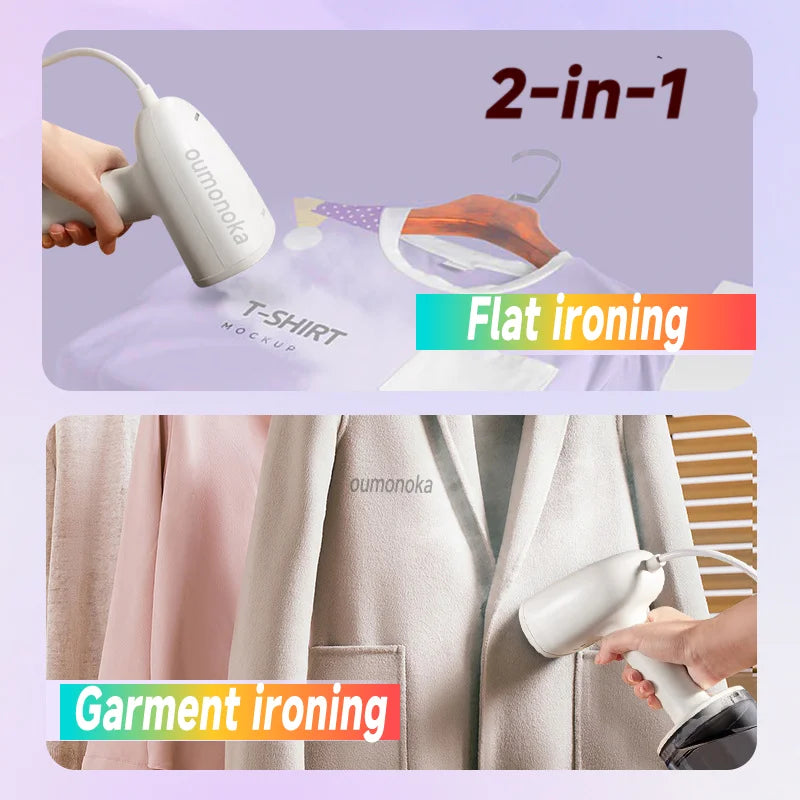 2-in-1 Handheld Clothes Steam Iron Garment Steamer Generator