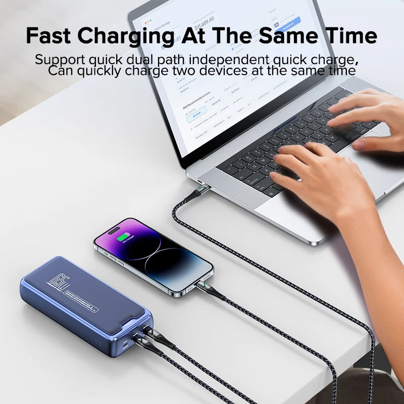 65W Fast Charging Portable Charger Powerbank