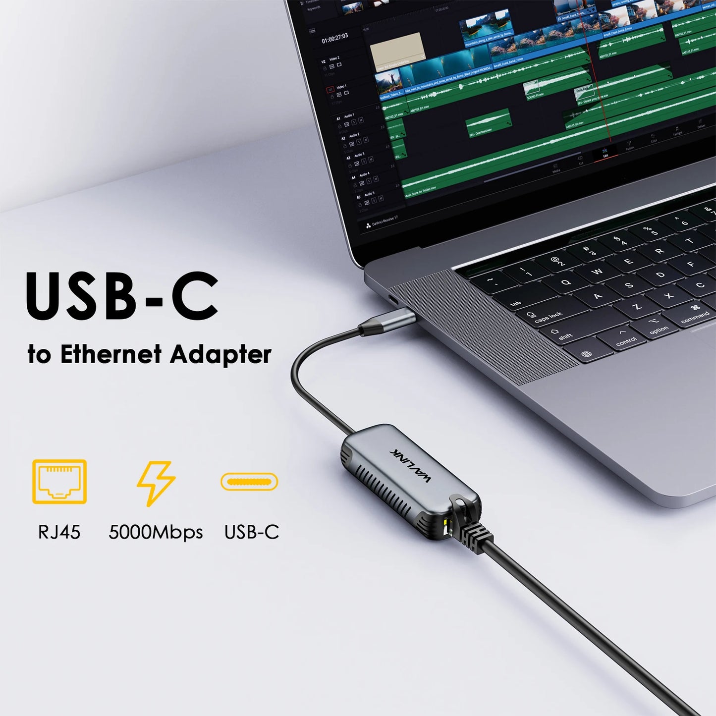 WAVLINK USB C to 5Gbps Ethernet Adapter