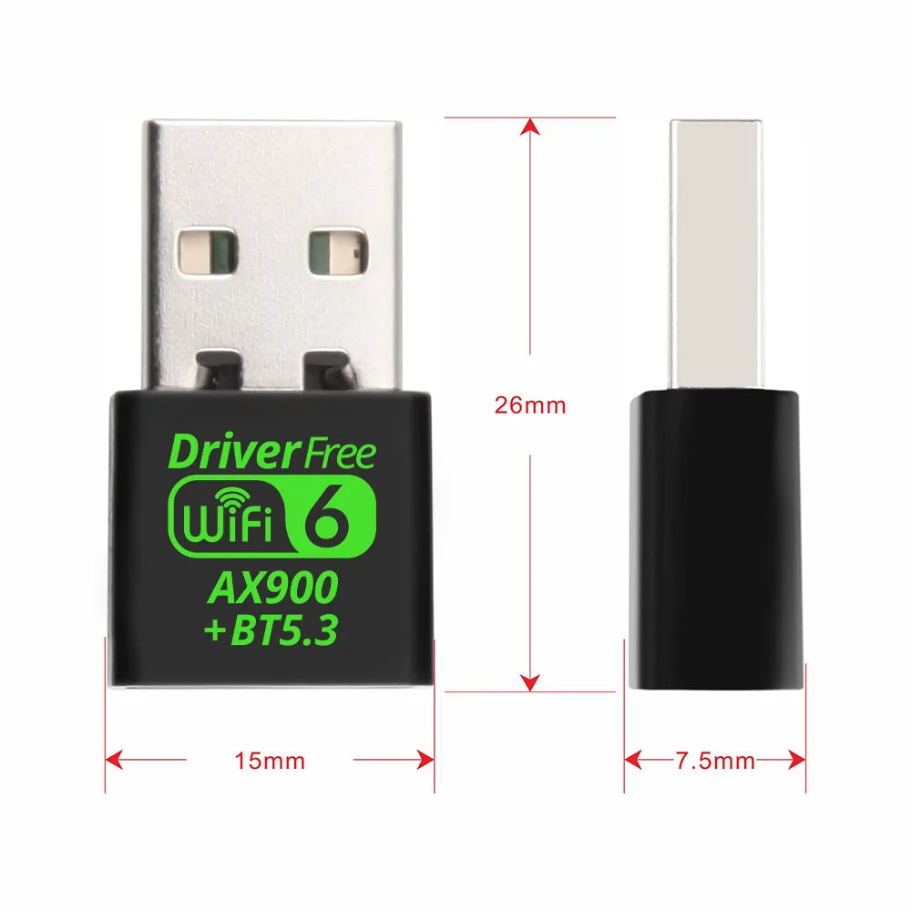 900Mbps USB WiFi Bluetooth 5.3 Adapter