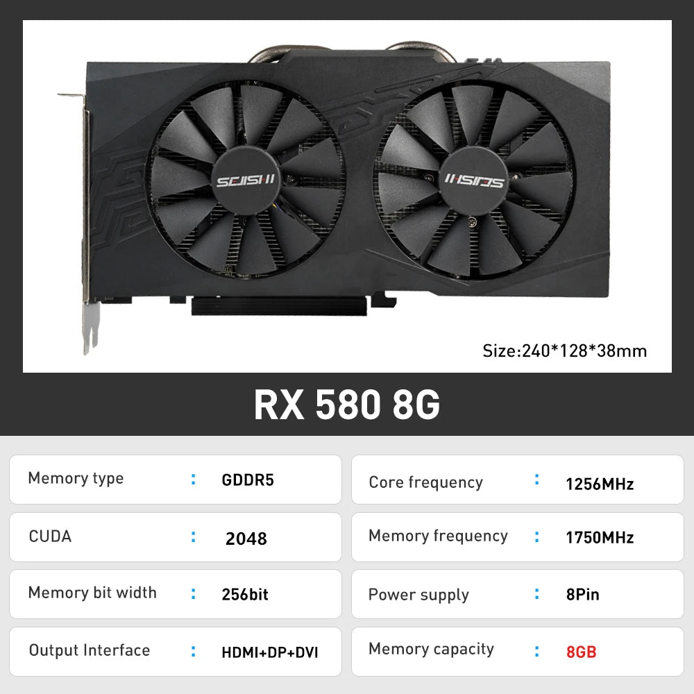 2048SP GDDR5 AMD GPU RTX 3060 2060 Graphics Cards