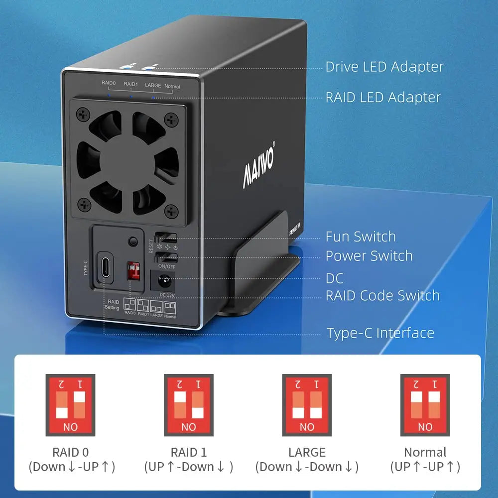 MAIWO 2.5‘’ 3.5‘’ HDD SATA RAID Storage