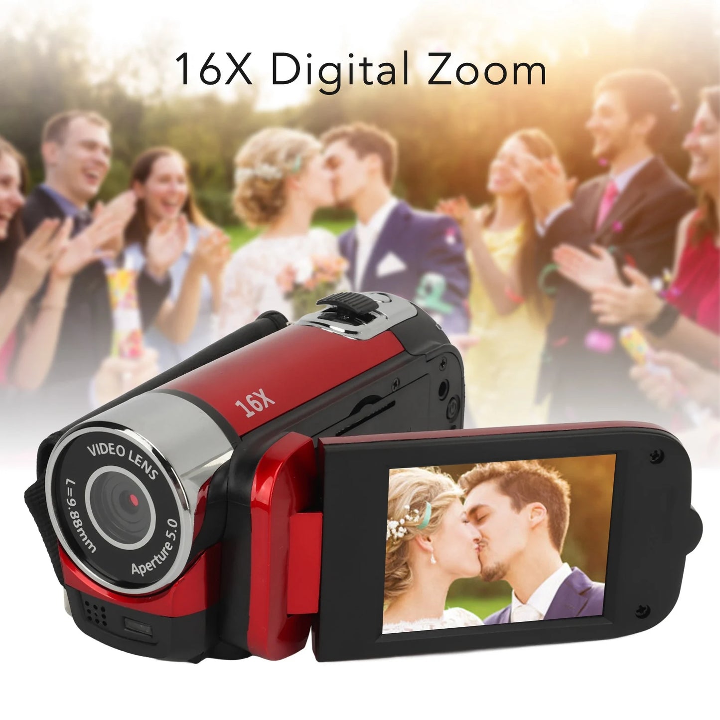 2.4 Inch Rotatable Screen Camcorder 16X Zoom HD Video Recorder