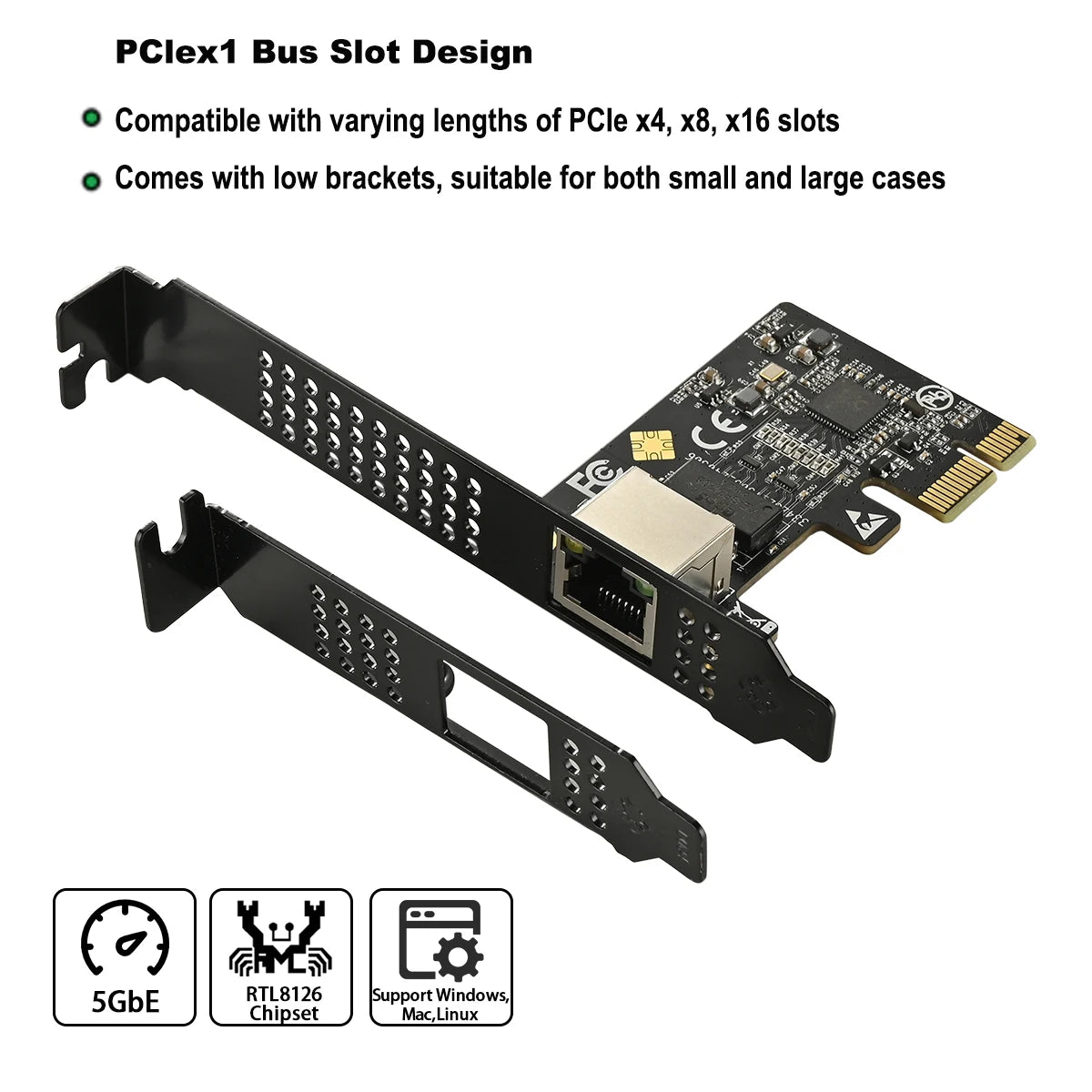 RTL8126 Chip Gigabit Ethernet PCI Express Network Card