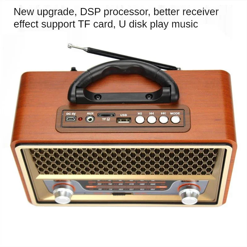 High Quality Wooden Retro Portable Radio