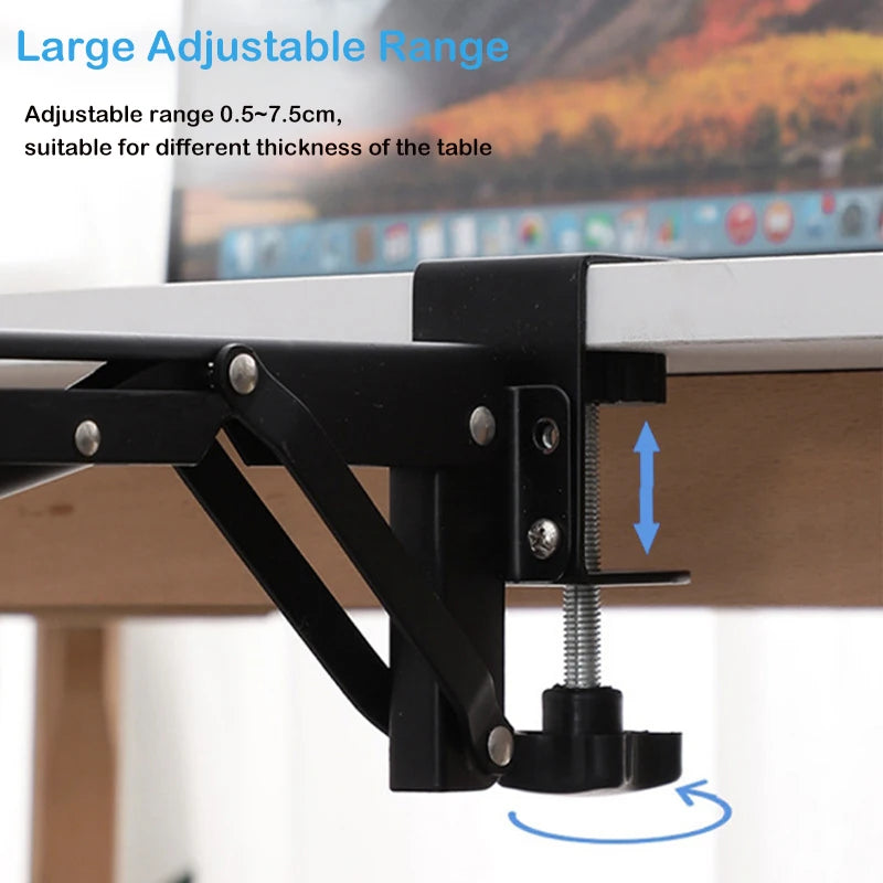 Folding Clip Hardware Keyboard Shelf under Desk Clamp