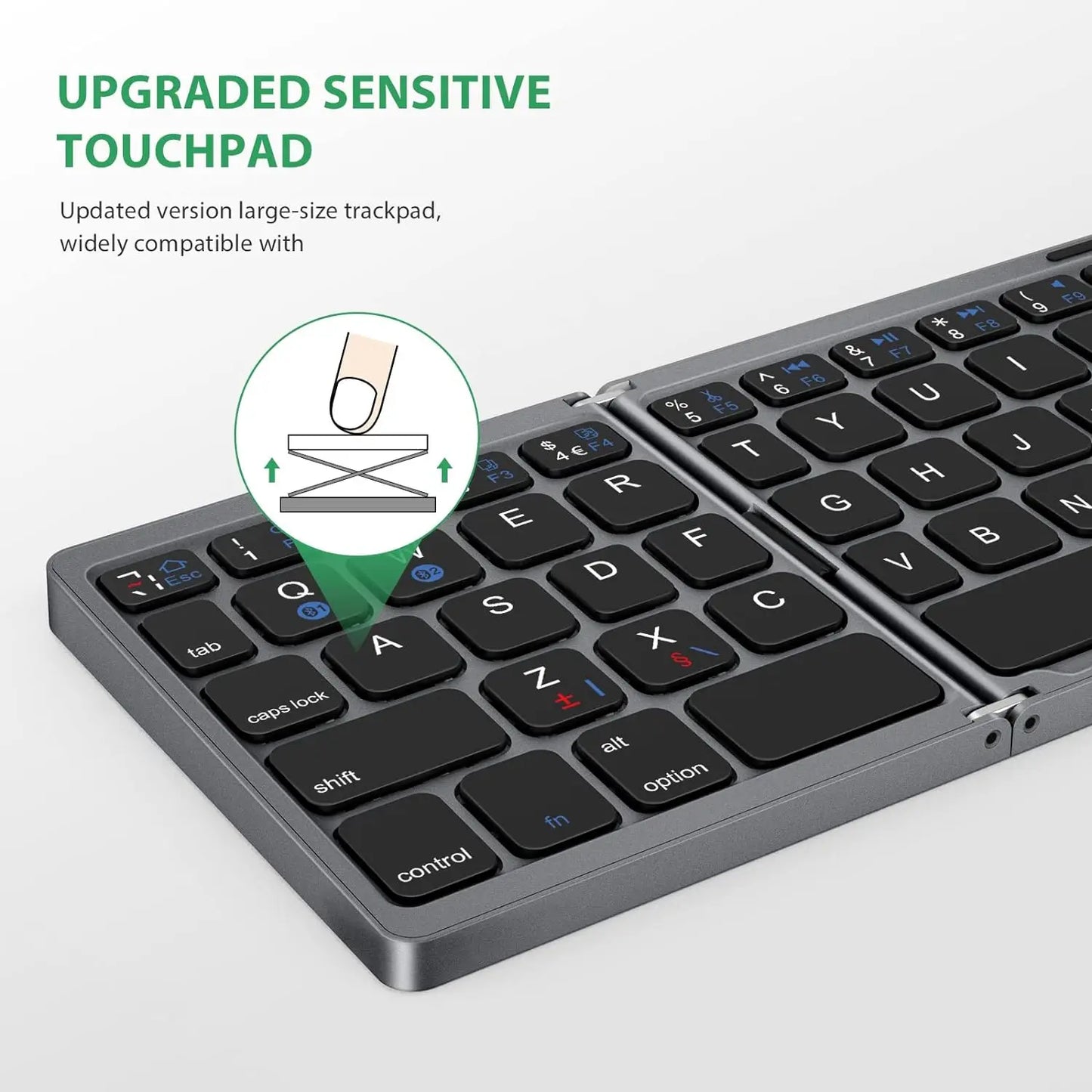 Touchpad Portable Mini Bluetooth Wireless Folding Keyboard