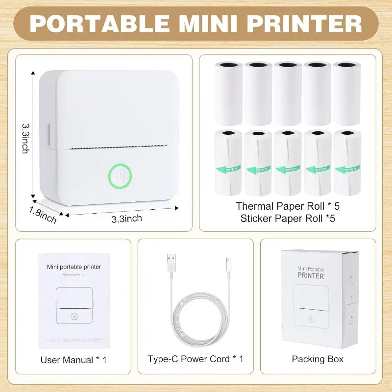 Portable Inkless Mini Thermal Printer