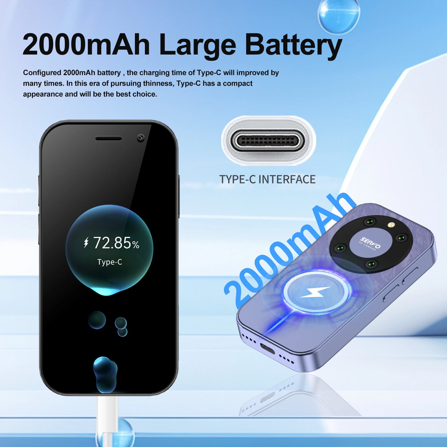 4G LTE 2GB+16GB 2000mAh Face Recognition Mini Mobile Phone