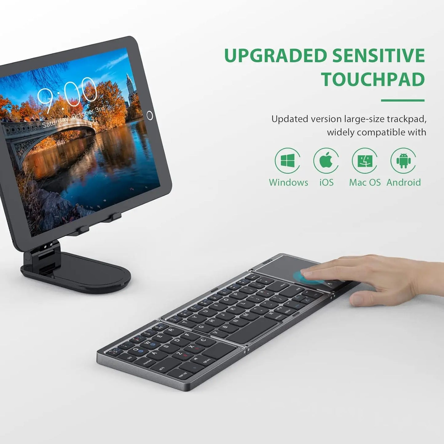 Touchpad Portable Mini Bluetooth Wireless Folding Keyboard