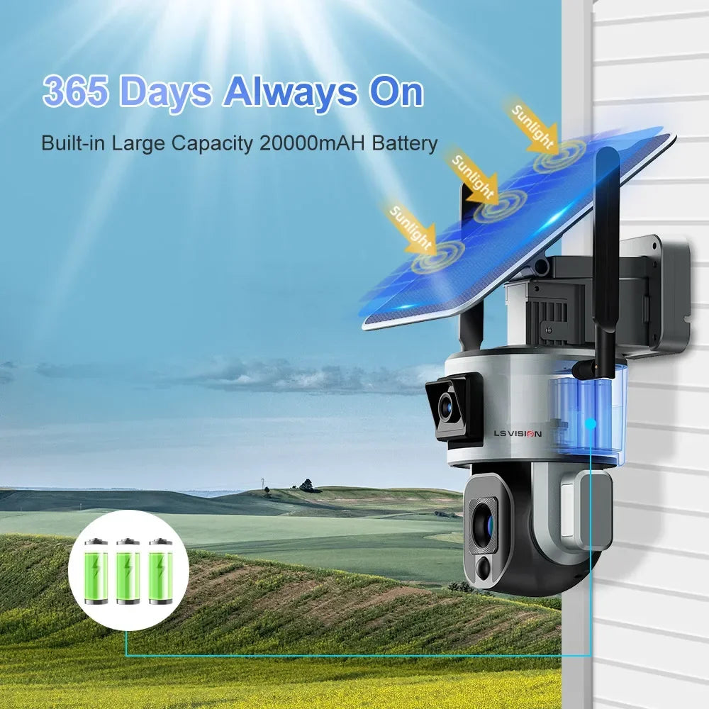 LS VISION 4K 8MP Dual Lens Solar Camera