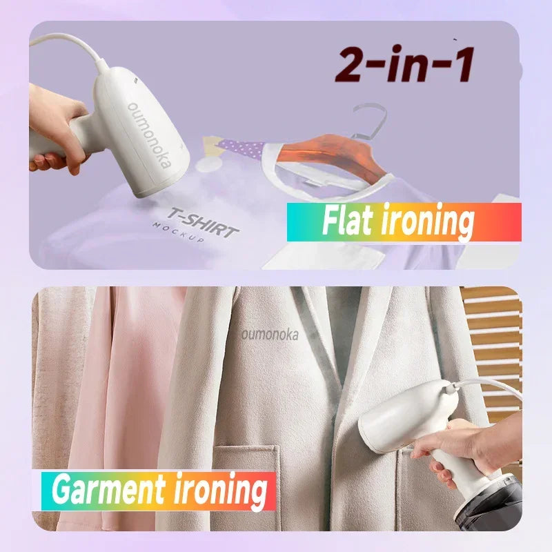 2-in-1 Handheld Clothes Steam Iron Garment Steamer Generator