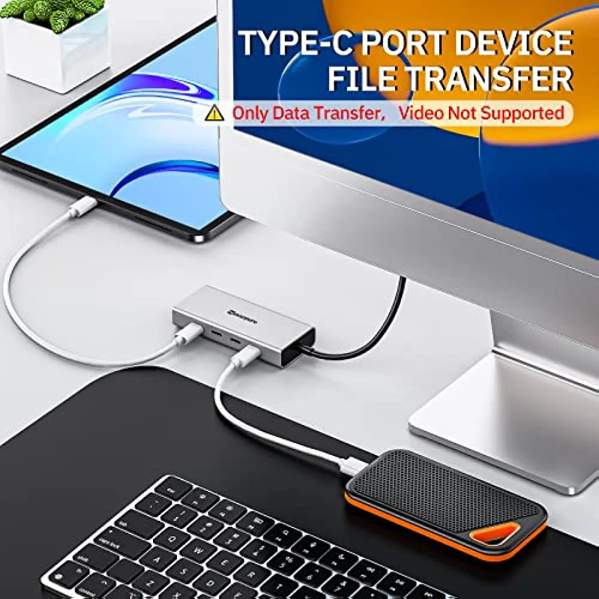 10Gbps Hub USB Type C to USB 3.2 PD 100W Adapter