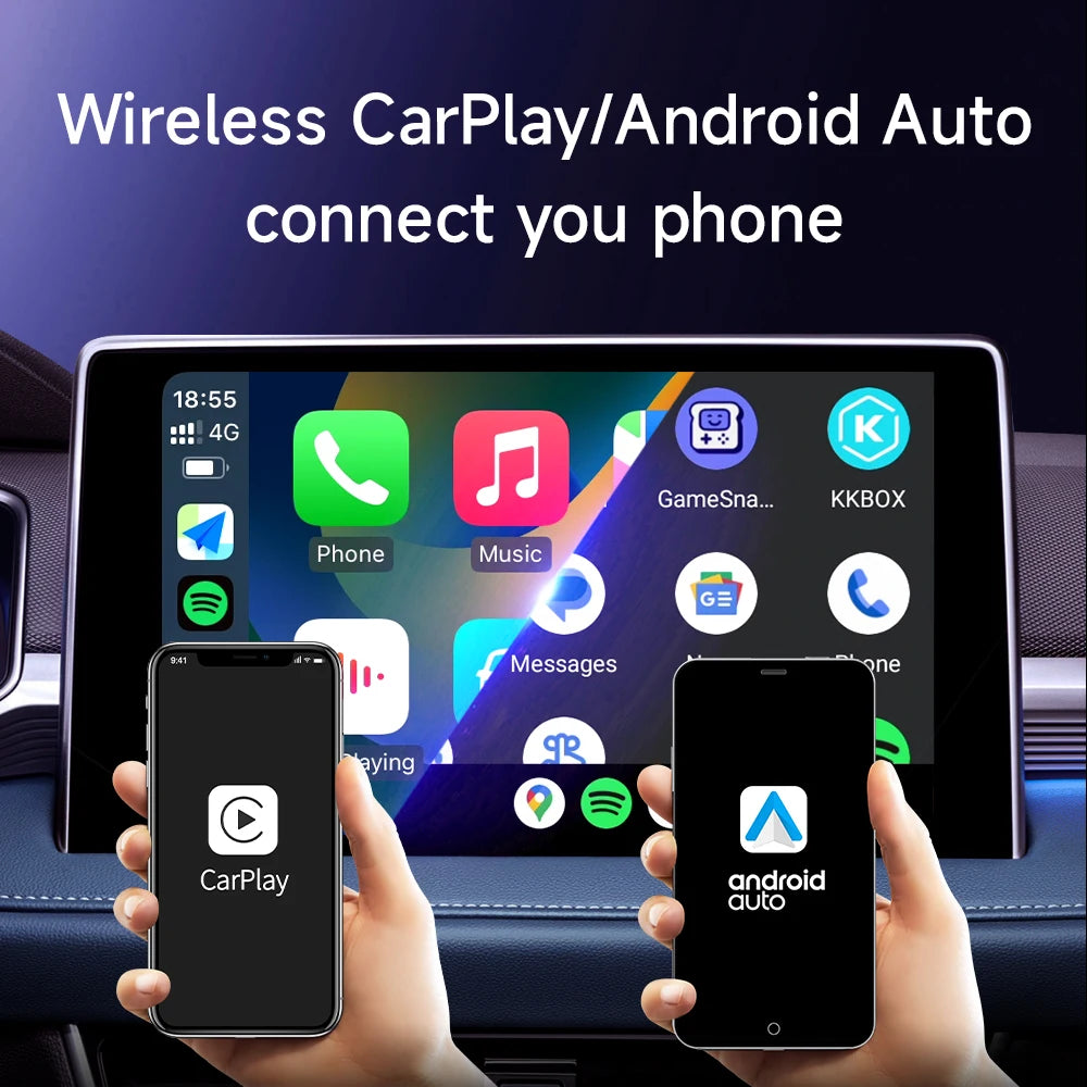 HEYINCAR CarPlay Smart Ai Box Plus Android Wireless CarPlay Android Auto Adapter For Netflix For YouTube Car Play Ai tv box