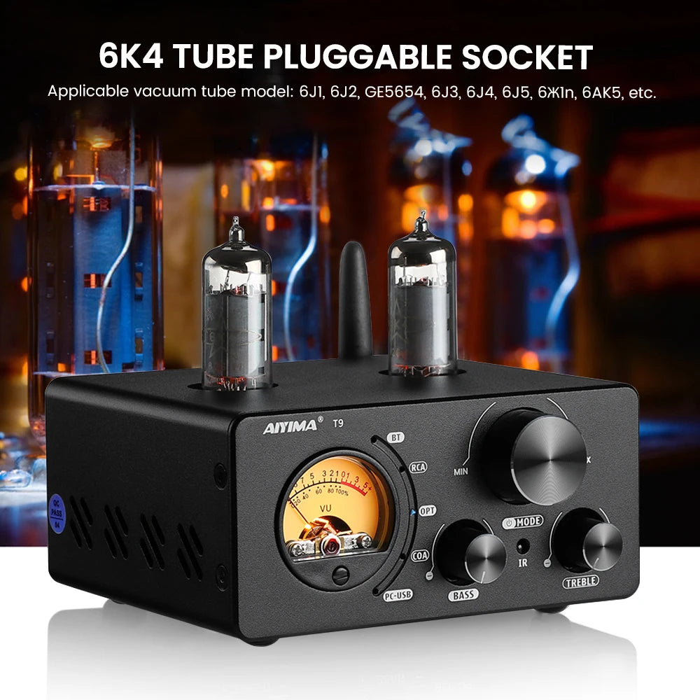 AIYIMA T9 HiFi Bluetooth 5.0 Vacuum Tube Amplifier