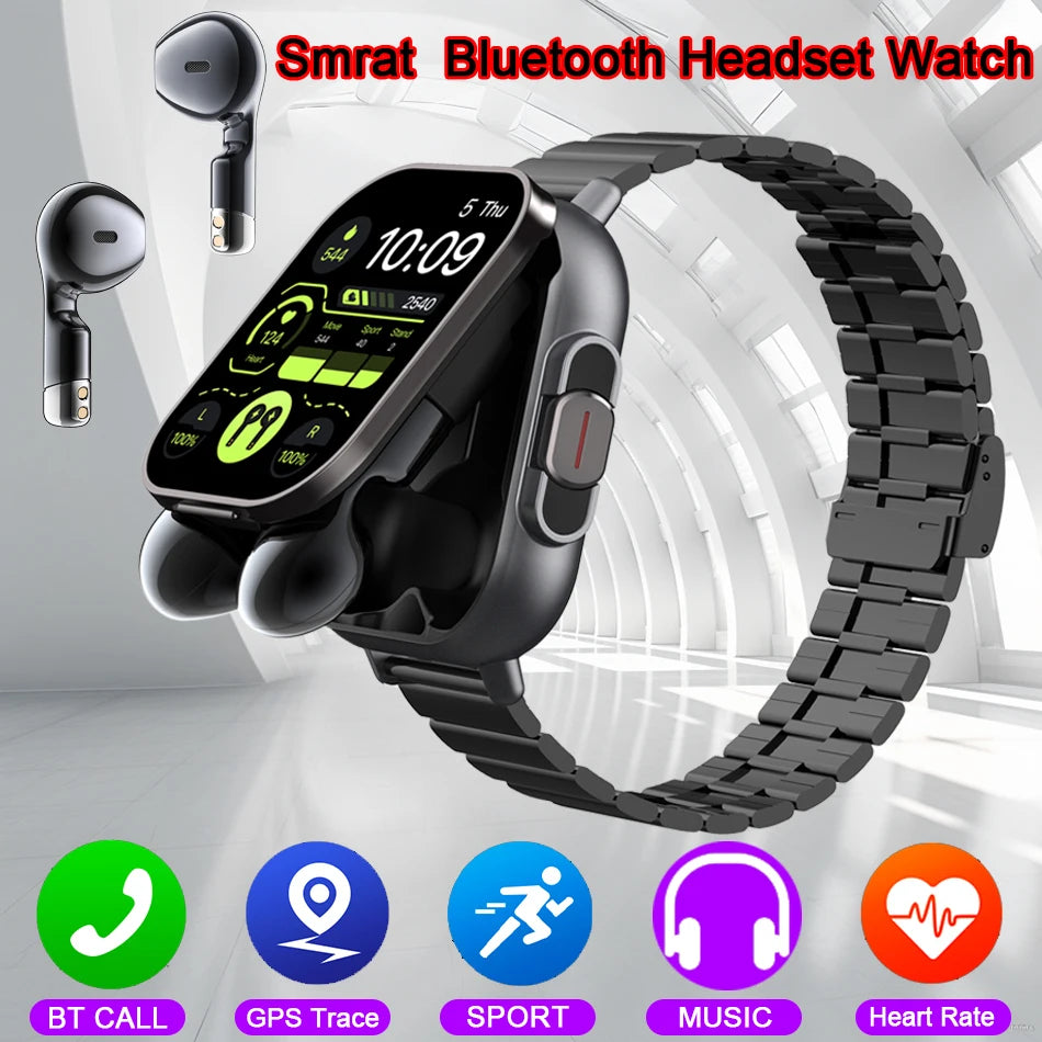 2 in 1 Earphone Bluetooth Call Watch