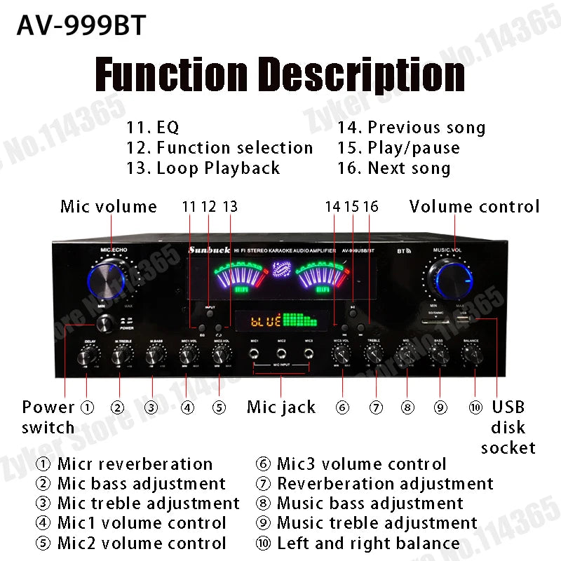 AV-555BT/999BT Bluetooth Sound Amplifiers