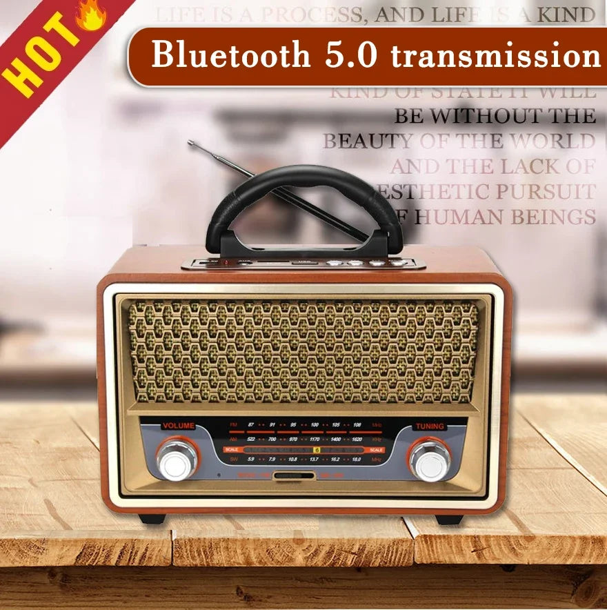 High Quality Wooden Retro Portable Radio