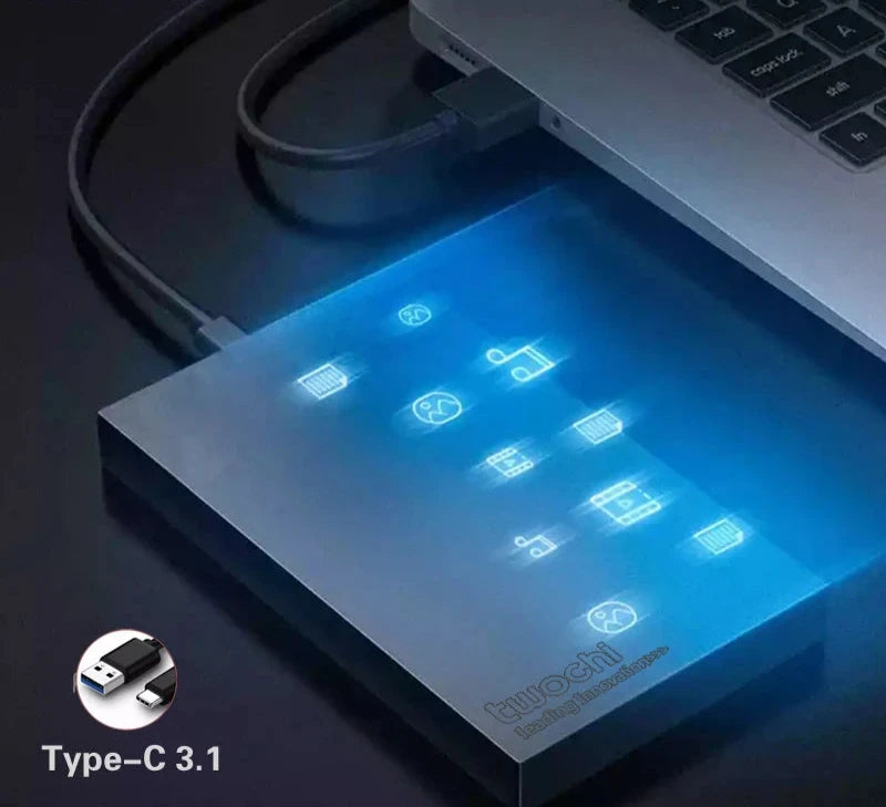 TWOCHI Type-C USB3.1 2TB 1TB Portable HDD