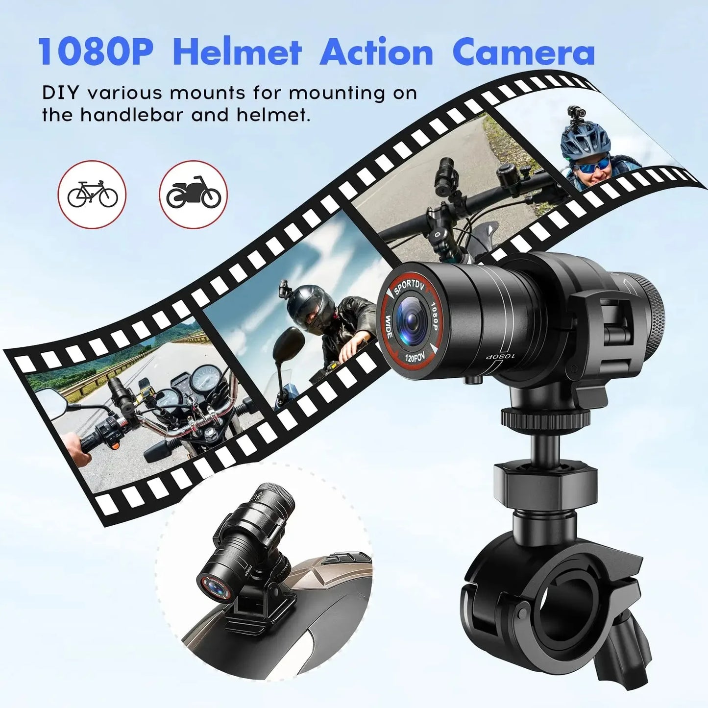 Outdoor Action Mountain Bike Motorcycle Helmet Camera