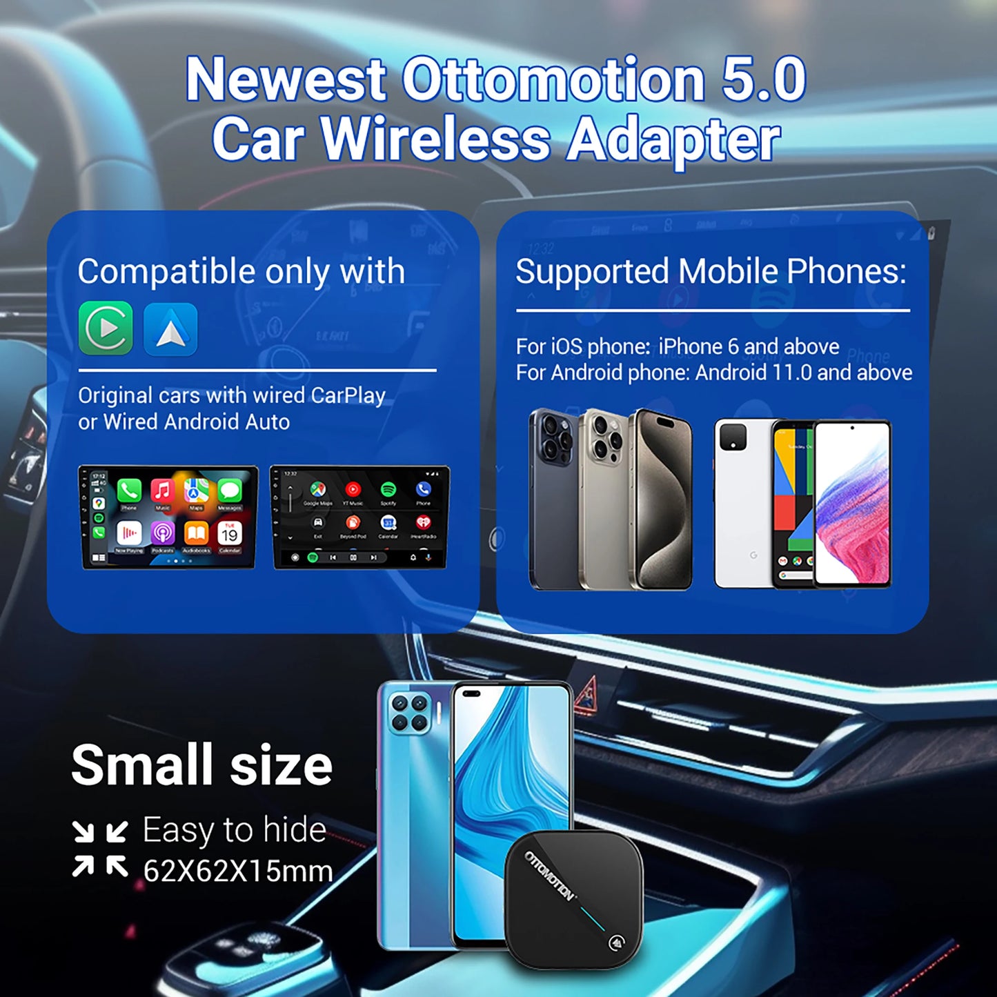 2024 Wireless Android Auto CarPlay Adapter