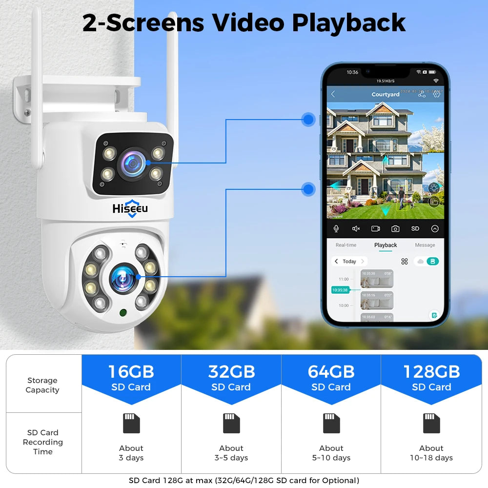 Hiseeu 4K 8MP Wifi Surveillance Camera