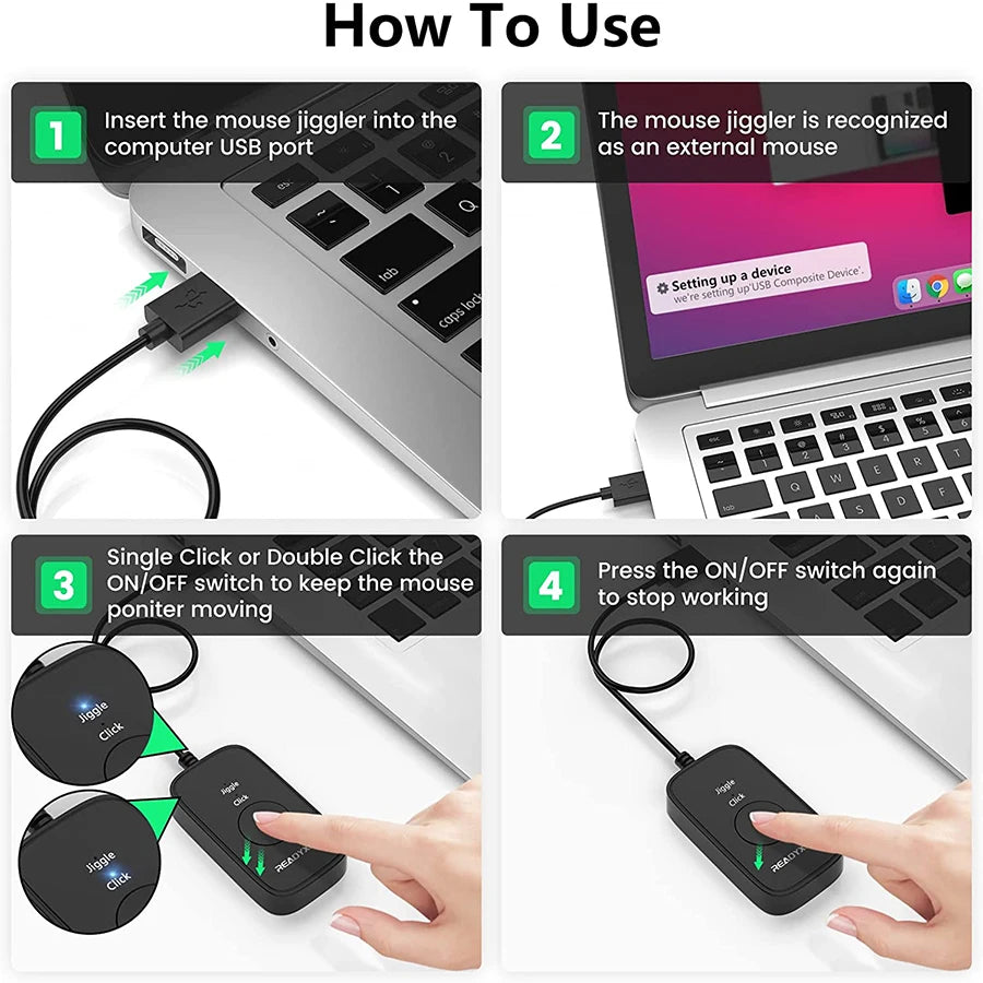 2 in 1 USB Jiggler Undetectable Mouse