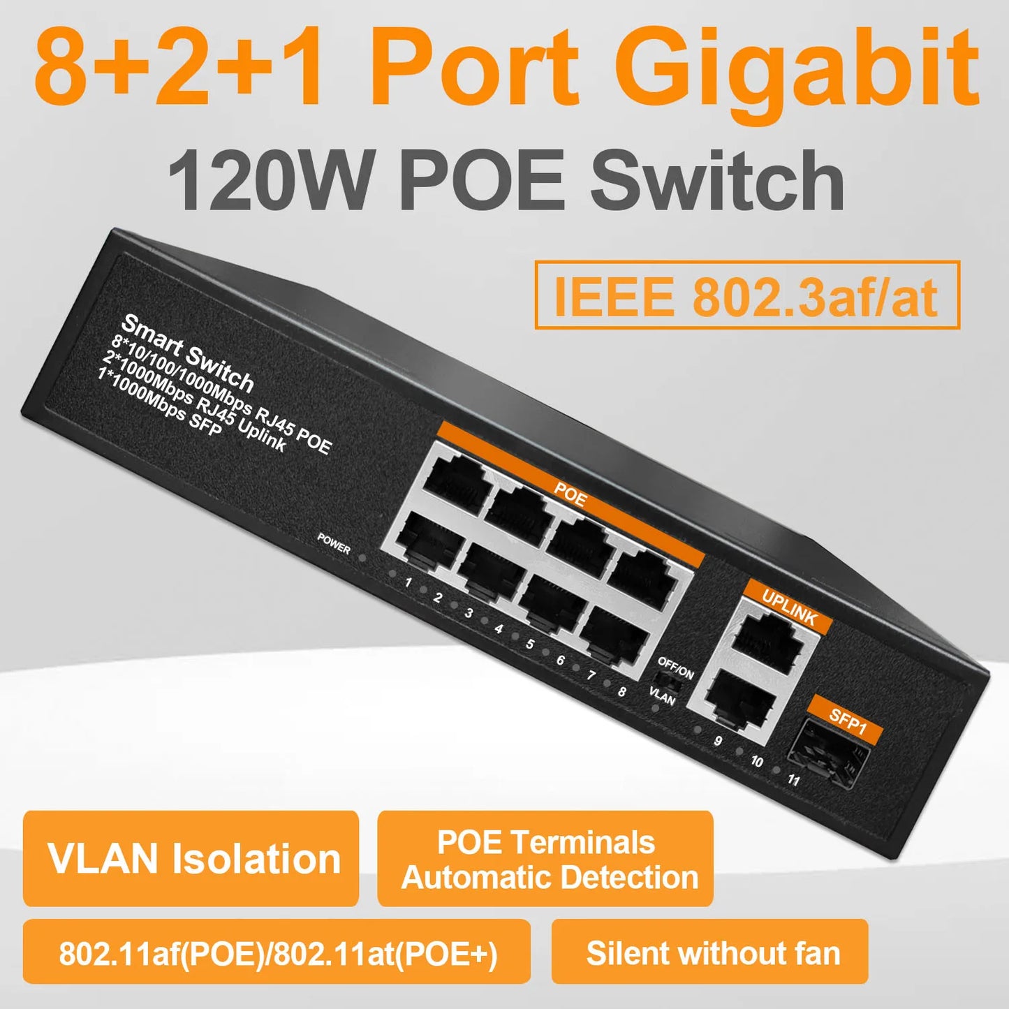 New Full Gigabit POE Network Ethernet Switch Unmanaged  Hub