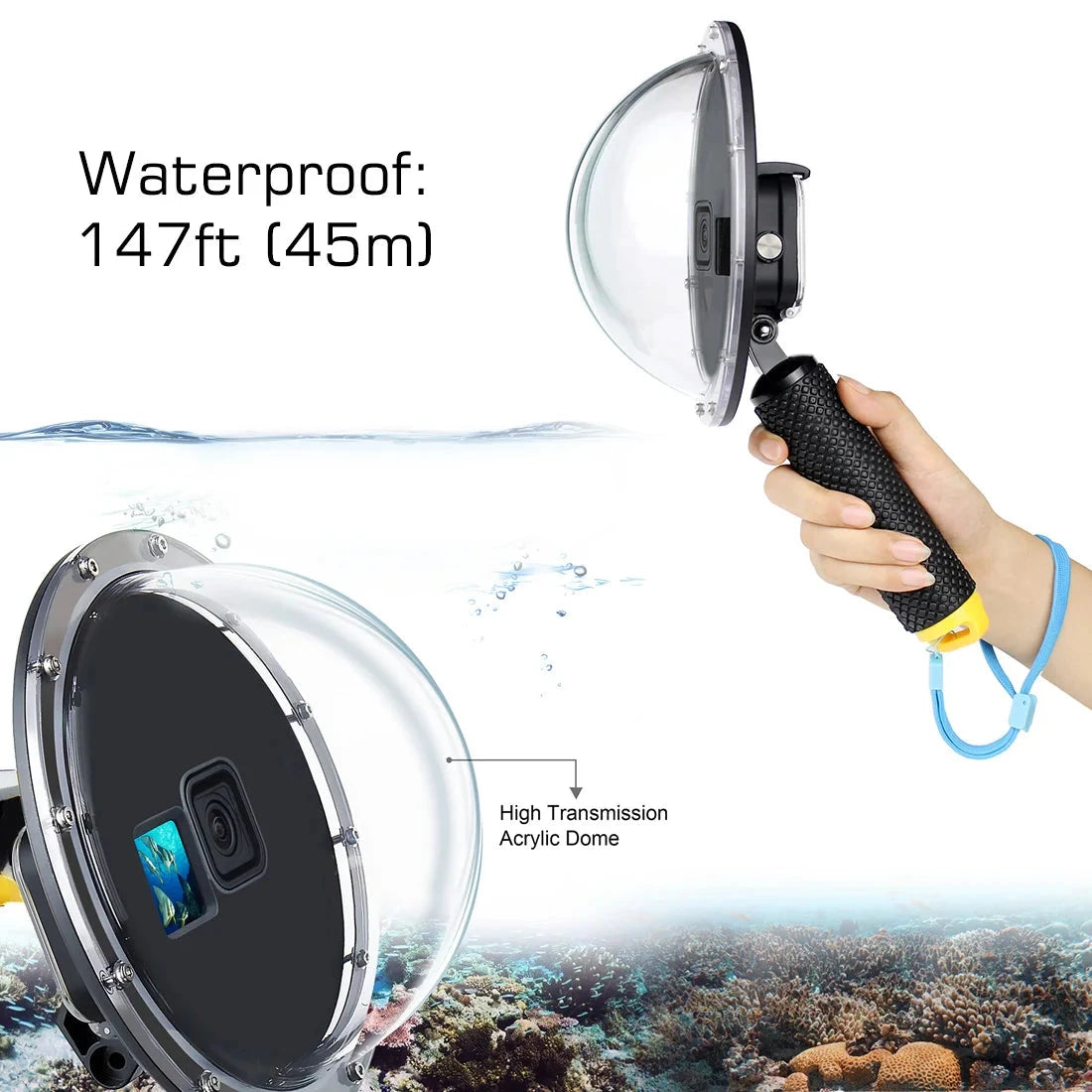 QIUNIU 45m Waterproof Dome Port