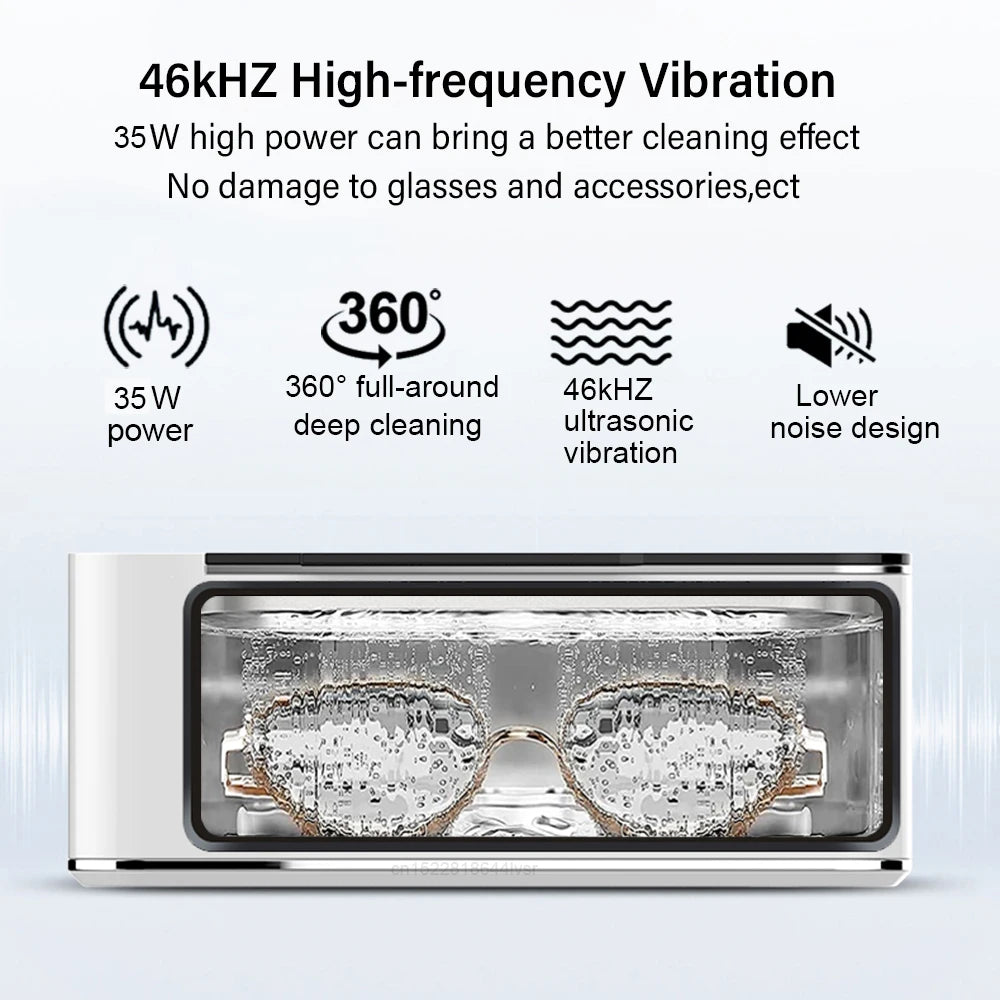 Ultrasonic Cleaner 35W Ultrasonic Glasses Jewelry Cleaner