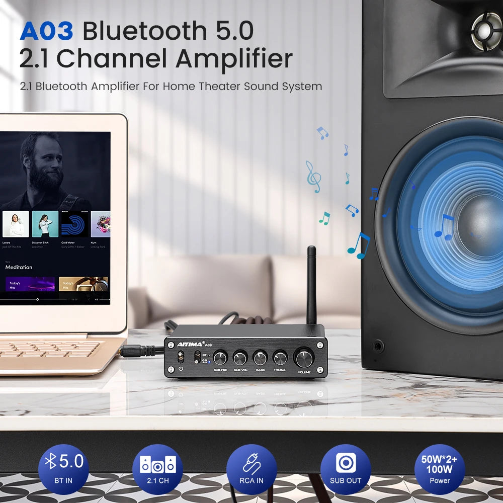 AIYIMA TPA3116 Subwoofer Bluetooth Amplifier